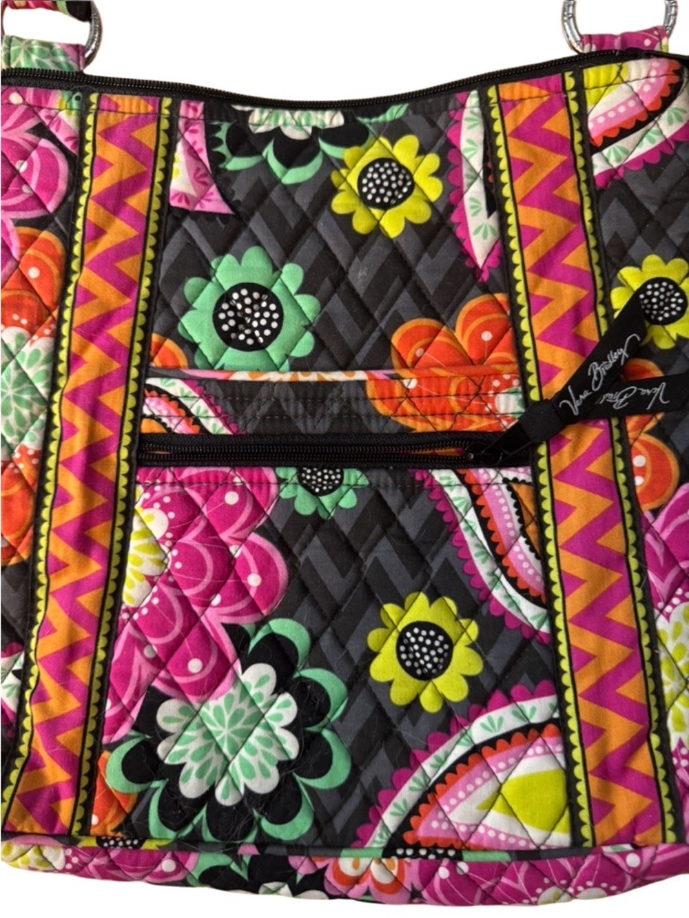 Vera Bradley Triple Zip Hipster Crossbody Bag In Ziggy Zinnia NWOT - Picture 7 of 12